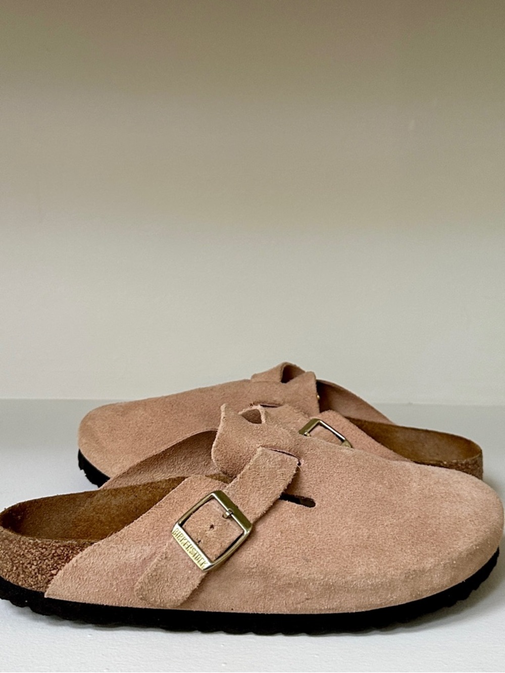 Women's Birkenstock Suede Blush Colored Boston Clog Size 39 - Picture 2 of 8